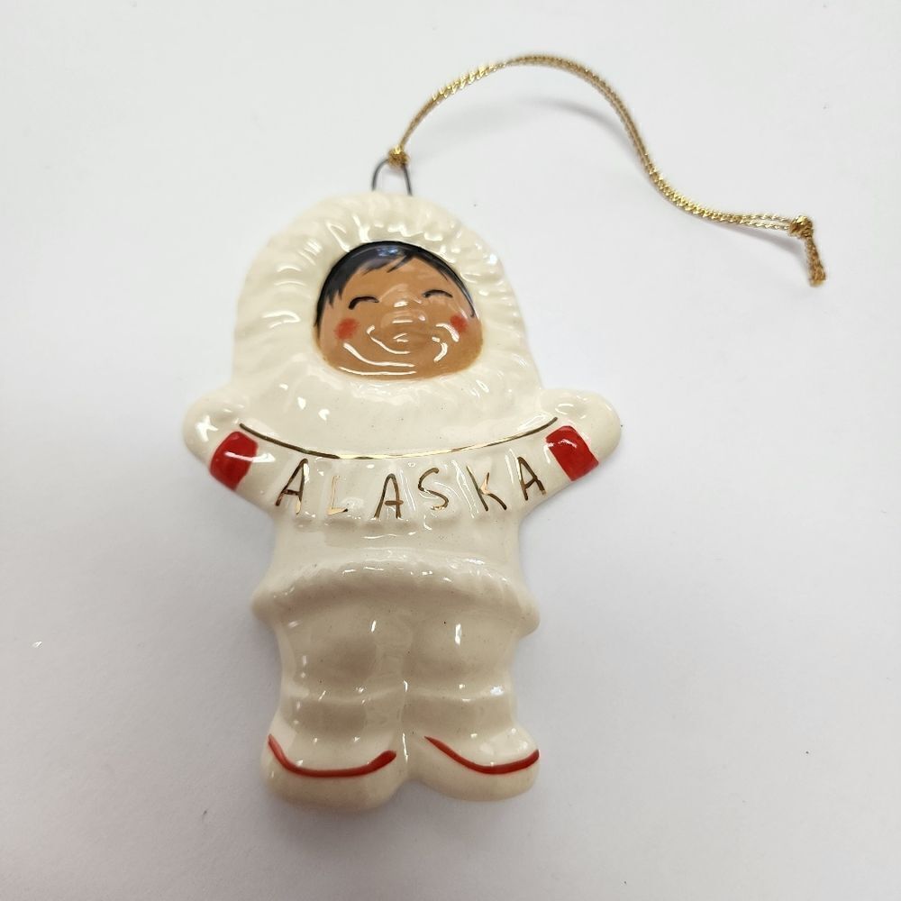 Ceramic Alaska Eskimo Christmas Ornament